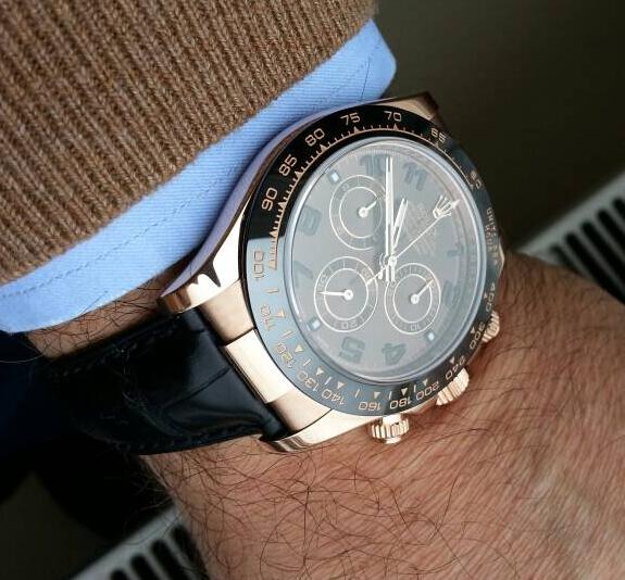 rose gold daytona leather strap