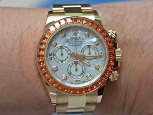 Review of The Rolex Cosmograph Daytona Orange Sapphires 116578SACO Replica