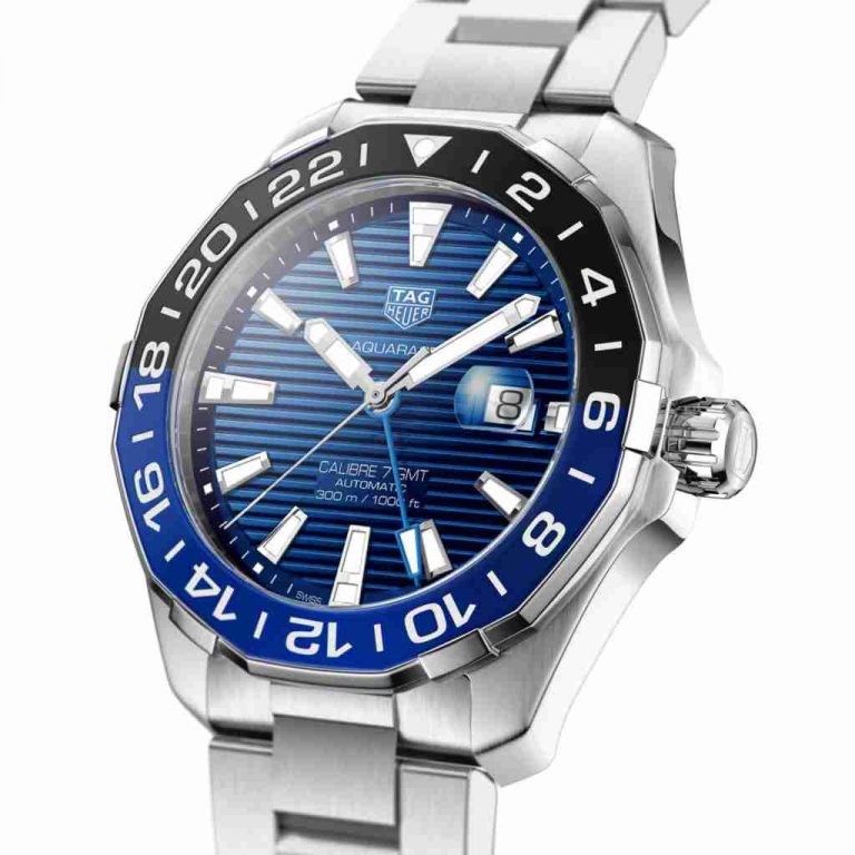 New Released of TAG Heuer Aquaracer Automatic Blue Dial Calibre 7 GMT 43mm Replica