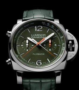 Guide of Replica Panerai Luminor Chronograph Flyback Verde Militaire 44mm Steel PAM01296 1