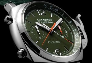 Guide of Replica Panerai Luminor Chronograph Flyback Verde Militaire 44mm Steel PAM01296 2