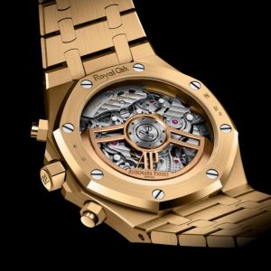 Replica Audemars Piguet Royal Oak Selfwinding Flyback Chronograph Frosted Gold Watch 3