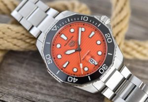 TAG Heuer Aquaracer Calibre 5 Professional 300 Orange Diver Steel Replica Watches 3