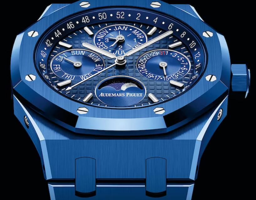 The Replica Audemars Piguet Royal Oak Perpetual Calendar Automatic Blue Ceramic 41mm Watches 3