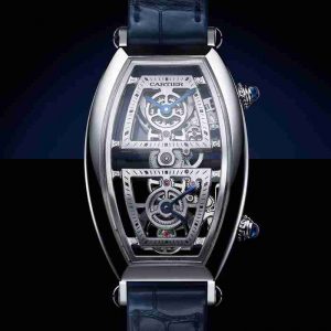 Best Cartier Privé Tonneau XL Skeleton Dual Time And Cartier Privé Tonneau Replica Watches For 2019 New Year