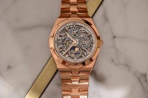Replica Vacheron Constantin Overseas Perpetual Calendar Ultra-Thin Skeleton Pink Gold 4300V Watch Review